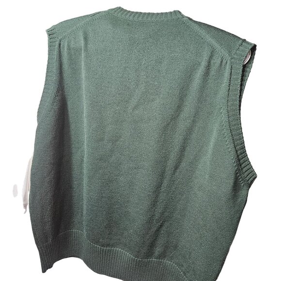 Faconnable Green Merino Wool V-Neck Sweater Vest Size M - Picture 4 of 4